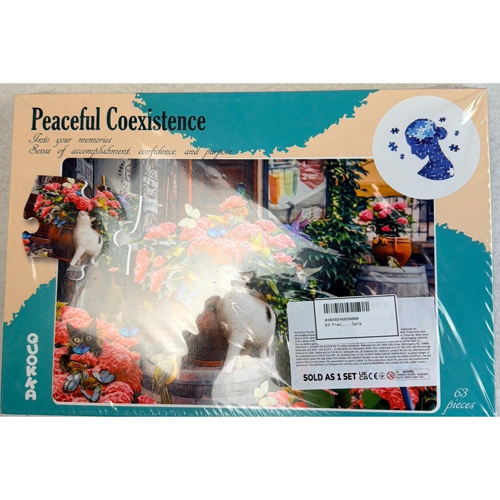 DAZOCO 2 Mini Puzzles Set‎ 63 Piece Factory Sealed Peaceful Coexistence Birds